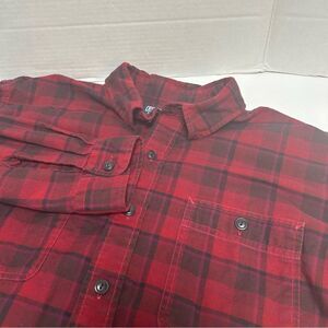 Polo Ralph Lauren Farrell Red Plaid Double Pocket Flannel‎ Cotton Shirt Large